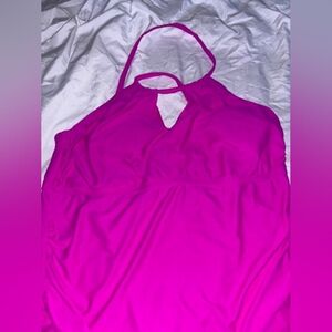 Fuchsia Halter Neck Swim Top